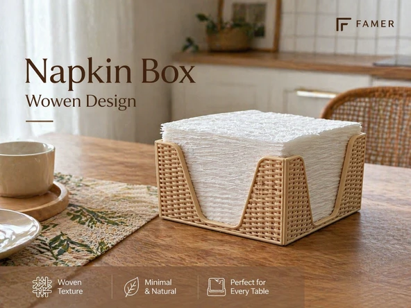 Dokuma Tarzı Peçete Tutucu – Minimalist Tasarım ürün görseli 1