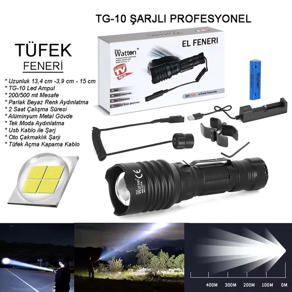 Tg-10 Şarjlı Profesyonel Av Feneri  Wt-620 ürün görseli 1