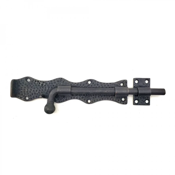 Antika Tarz Dekoratif Pirinç Dövme Kapı Sürgüsü - 20cm, Oksit ürün görseli 1