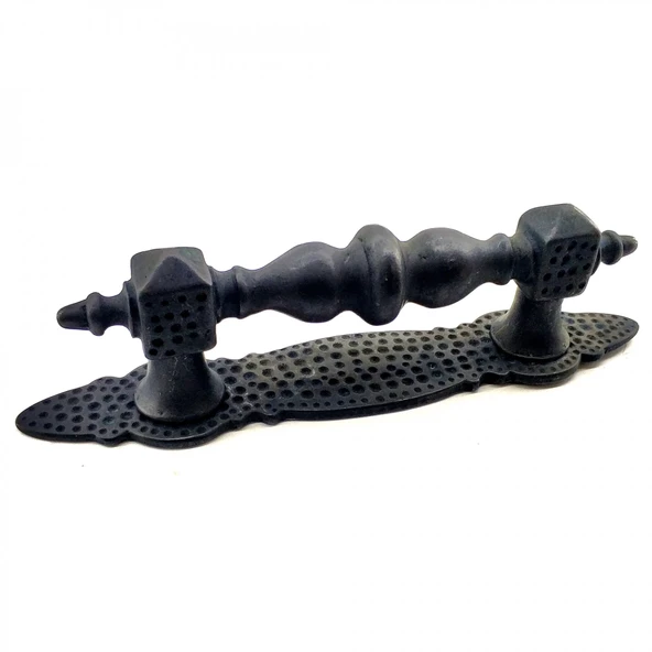 Antika Tarz Dekoratif Pirinç Ağır Kapı Çekme Kolu - Küçük, 215x40 Mm, Oksit ürün görseli 1