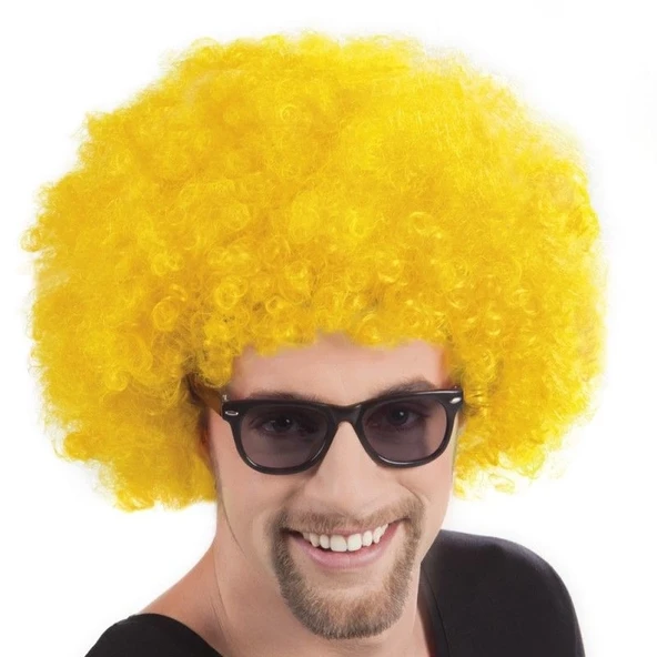 Sarı Renk Kıvırcık Afro Bonus Peruk ürün görseli 1