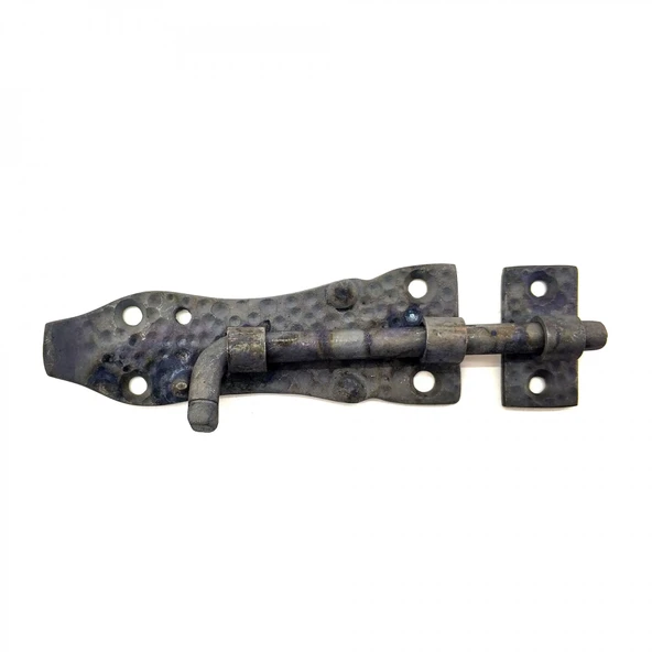 Antika Tarz Dekoratif Pirinç Dövme Kapı Sürgüsü - 7cm, Oksit ürün görseli 1