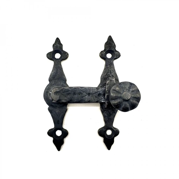 Antika Tarz Dekoratif Pirinç Kapı, Pencere Mandalı - 82x65 Mm, Oksit ürün görseli 1
