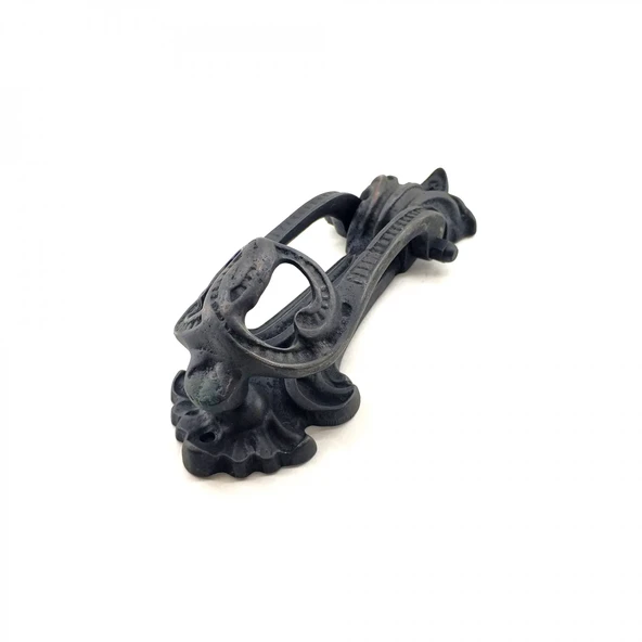 Antika Tarz Dekoratif Pirinç Doğa Kapı Tokmağı, Taktak - 205x73 Mm, Oksit ürün görseli 1