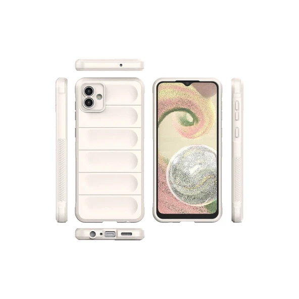 Samsung Galaxy A04e Kılıf Optimum Silikon - Krem - Resim 3
