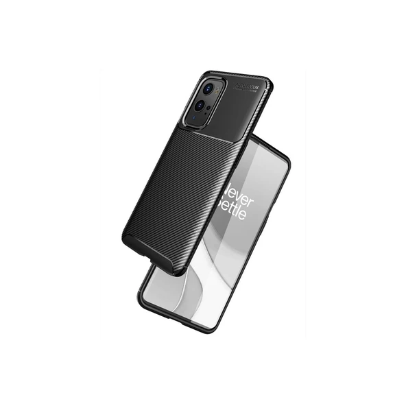 One Plus 9 Pro Kılıf Auto Focus Karbon Kapak - Siyah - Resim 7