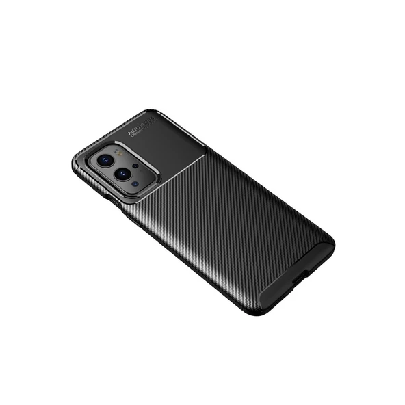One Plus 9 Pro Kılıf Auto Focus Karbon Kapak - Siyah - Resim 2