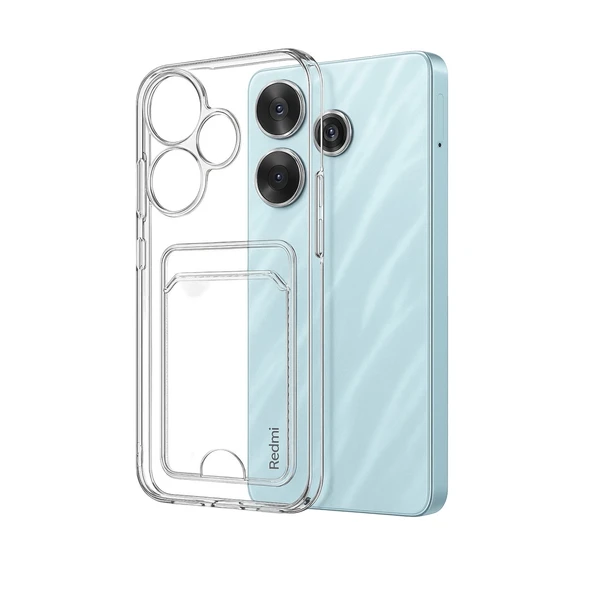 Xiaomi Redmi 13 4g Kılıf Kart Şeffaf Silikon - Şeffaf ürün görseli 1