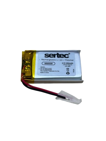 Sertec 502030 3.7v 250 Mah Li-polymer Pil (devreli/1.5a) ürün görseli 1