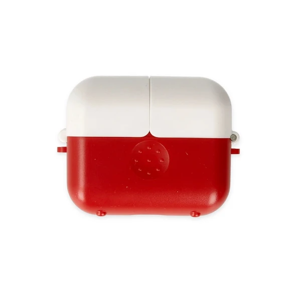 Apple Airpods 3 (3.nesil) Basmalı Kılıf - Kırmızı-beyaz ürün görseli 1