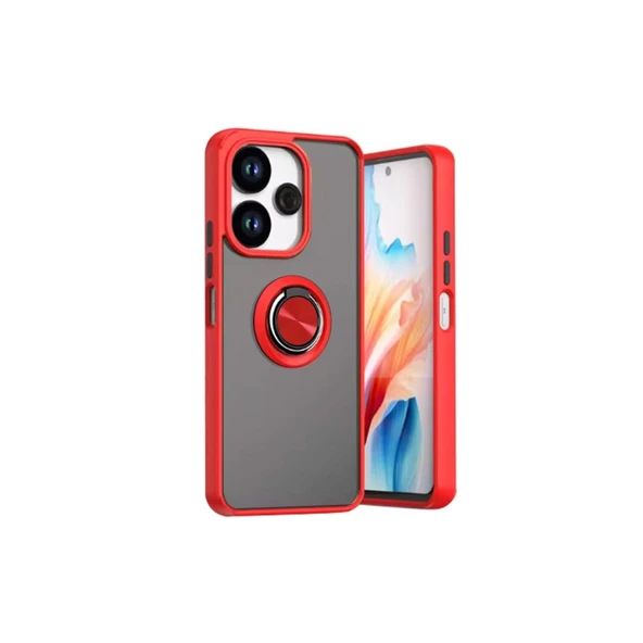 Xiaomi Redmi 13 4g Kılıf Montreal Yüzüklü Silikon Kapak - Kırmızı ürün görseli 1