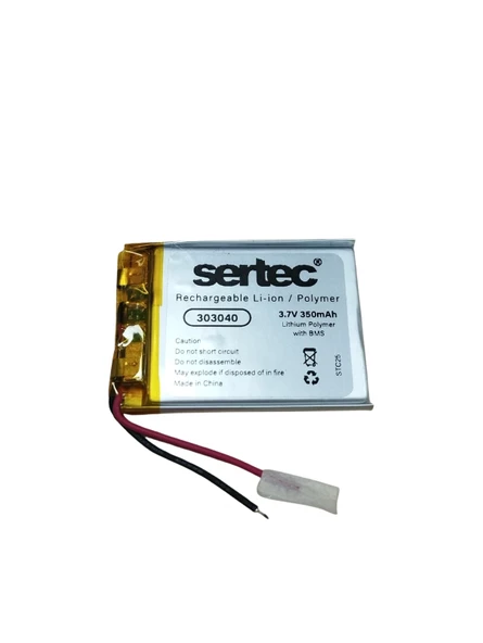 Sertec 303040 3.7v 350 Mah Li-polymer Pil (devreli/1.5a) ürün görseli 1
