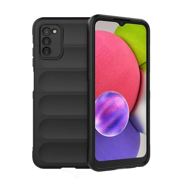 Samsung Galaxy A03s Kılıf Optimum Silikon - Siyah ürün görseli 1