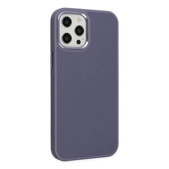 Apple İphone 12 Pro Max Kılıf Asya Deri Silikon - Mor - Resim 2