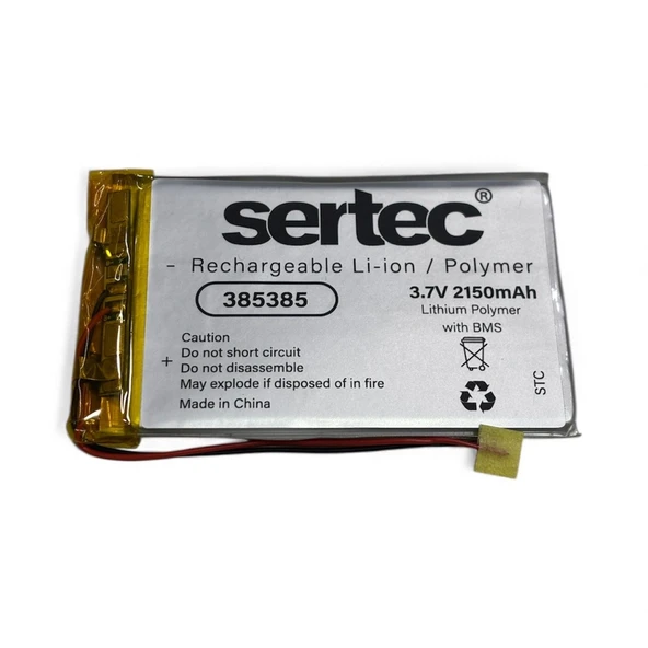 Sertec 385385 3.7v 2150 Mah Li-polymer Pil (devreli/1.5a) ürün görseli 1