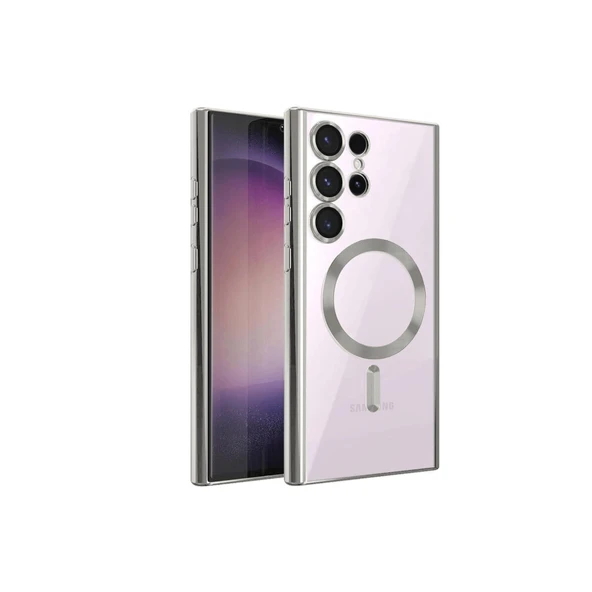 Samsung Galaxy S23 Ultra Kılıf Kross Magneticsafe Kapak - Gümüş ürün görseli 1