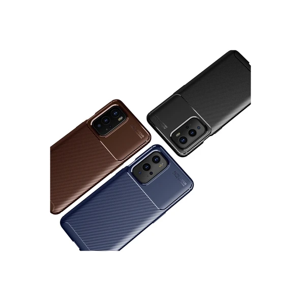 One Plus 9 Pro Kılıf Auto Focus Karbon Kapak - Siyah - Resim 3