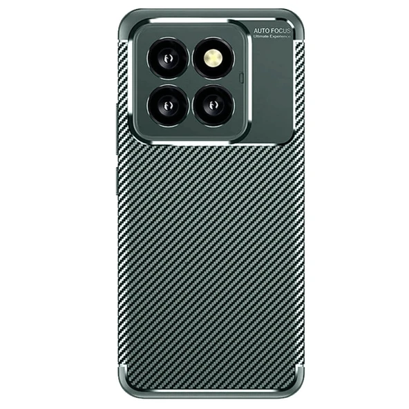 Xiaomi Mi 14t Pro Kılıf Auto Focus Karbon Kapak - Koyu Yeşil ürün görseli 1