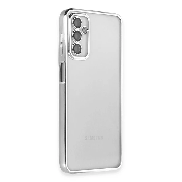 Samsung Galaxy M23 Kılıf Razer Lensli Silikon - Gümüş ürün görseli 1