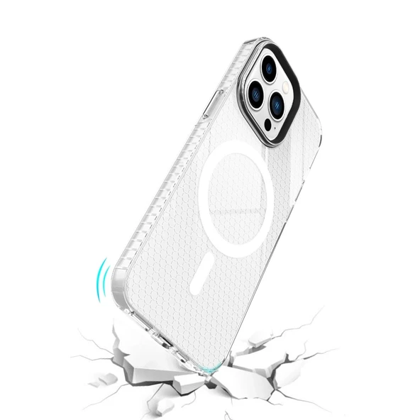 Apple İphone 13 Pro Kılıf Beta Magneticsafe Silikon - Şeffaf - Resim 4