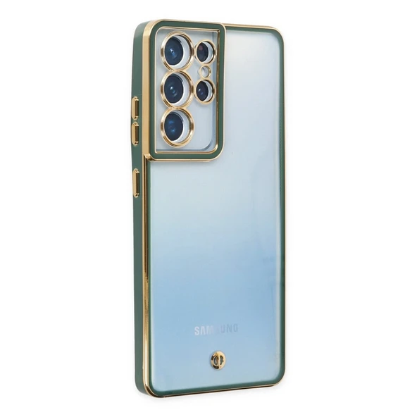 Samsung Galaxy S21 Ultra Kılıf Liva Lens Silikon - Yeşil ürün görseli 1