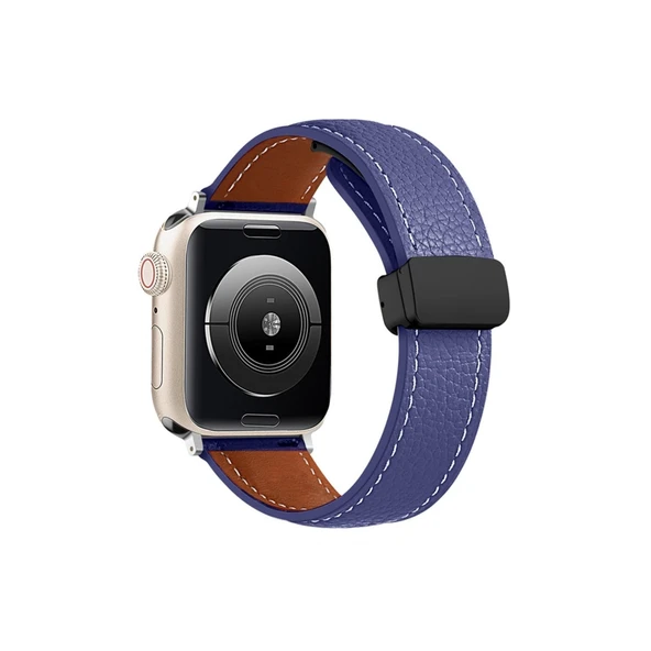 Apple Watch 38mm Kr414 Daks Deri Kordon (saat Değildir) - Lacivert ürün görseli 1