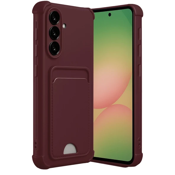 Samsung Galaxy A36 Kılıf Kelvin Kartvizitli Silikon - Bordo ürün görseli 1