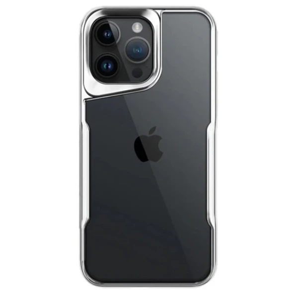 Apple İphone 15 Pro Max Kılıf Boyi Silikon Kapak - Gümüş ürün görseli 1