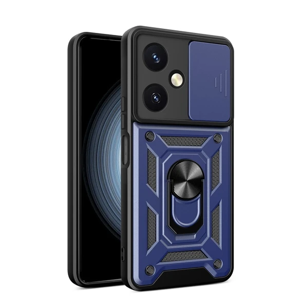 Vivo Y27 Kılıf Pars Lens Yüzüklü Silikon - Lacivert ürün görseli 1