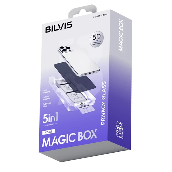 Apple İphone 17 Pro Max Bilvis 5in1 5d Magic Hayalet Cam Ekran Koruyucu - Siyah ürün görseli 1
