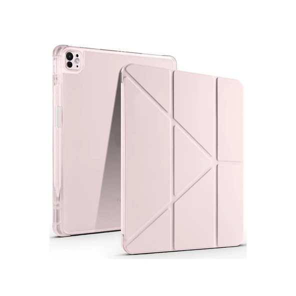 Apple İpad Air 13 (2024) Kılıf Kalemlikli Mars Tablet Kılıfı - Rose Gold ürün görseli 1