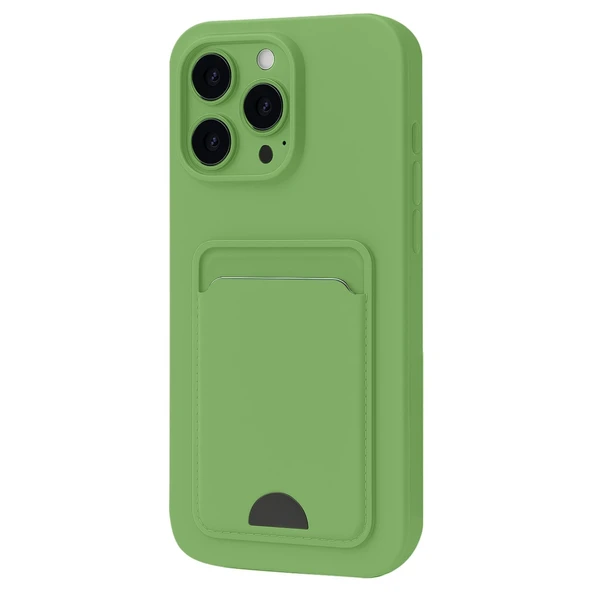 Apple İphone 16 Pro Kılıf Kelvin Kartvizitli Silikon - Açık Yeşil ürün görseli 1