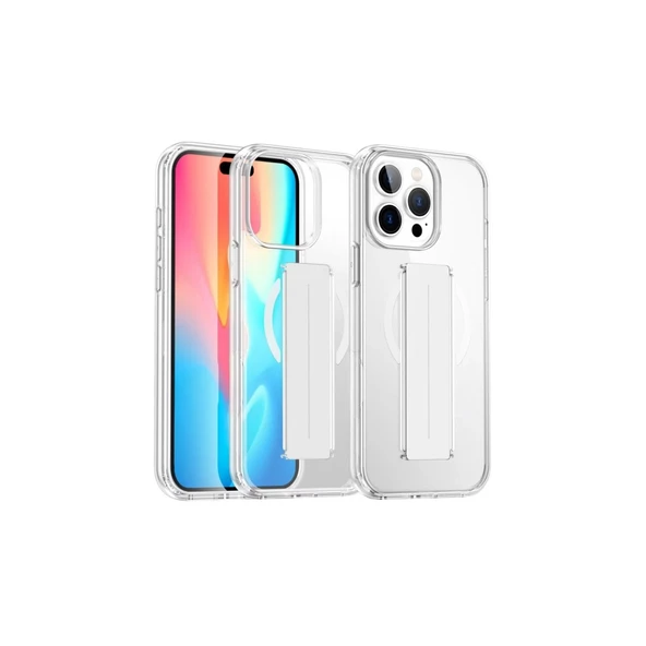Joko Apple İphone 15 Pro Max Kılıf Alfa Magsafe Standlı Kapak - Şeffaf ürün görseli 1