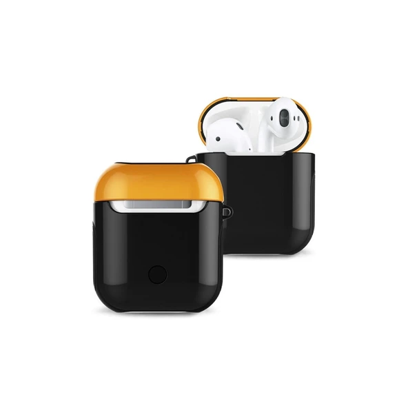 Apple Airpods 2 (2.nesil) 3in1 Kılıf - Siyah-sarı ürün görseli 1