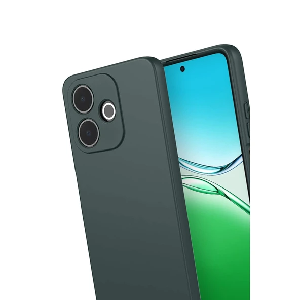 Oppo A5 Pro 4g First Silikon - Koyu Yeşil - Resim 3