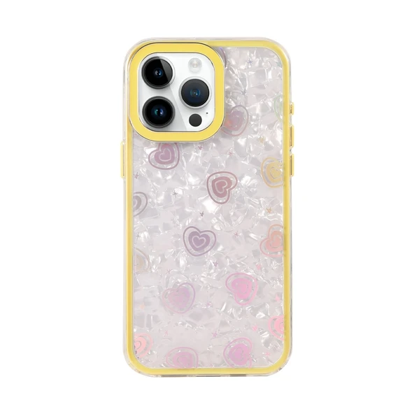 Apple İphone 15 Pro Lumi Desenli Kapak - Sarı - Resim 3