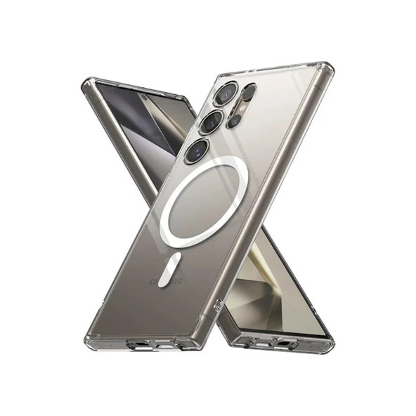 Samsung Galaxy S24 Ultra Kılıf Magneticsafe Şeffaf Silikon - Şeffaf ürün görseli 1