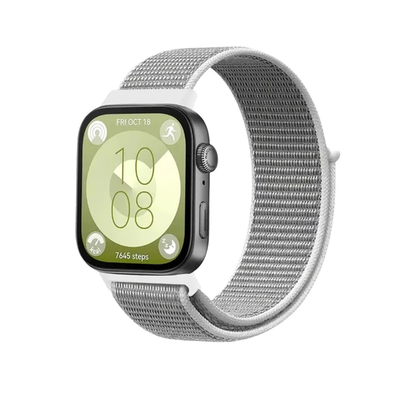 Huawei Fit 4 Hasırlı Cırtcırtlı Kordon (saat Değildir) - Beyaz ürün görseli 1