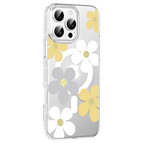 Joko Apple İphone 16 Pro Max Floral Magsafe Kapak - Sarı ürün görseli 1