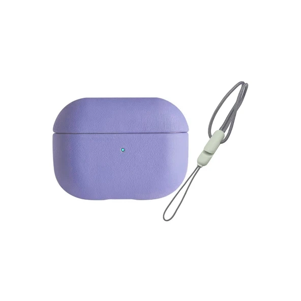 Apple Airpods Pro 2 (2.nesil) 405 Deri Kılıf - Lila ürün görseli 1