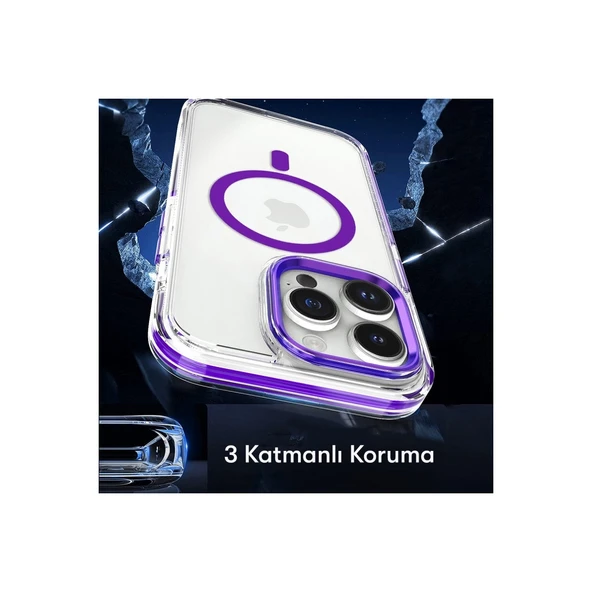 Joko Apple İphone 15 Pro Max Bella Magsafe Kapak - Mavi - Resim 5