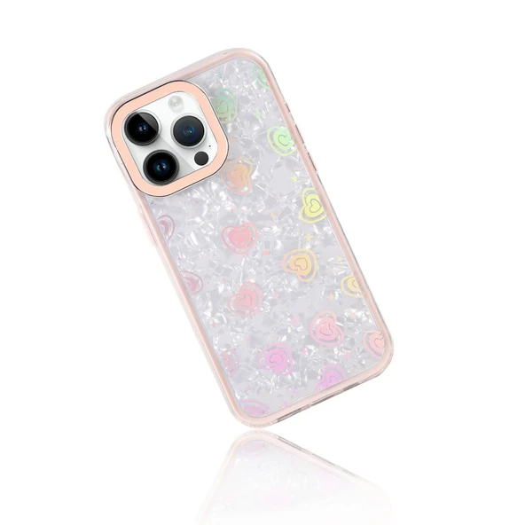 Apple İphone 14 Pro Max Lumi Desenli Kapak - Pembe - Resim 4
