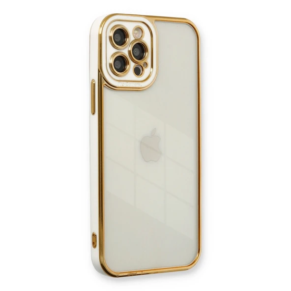 Apple İphone 12 Pro Max Kılıf Liva Lens Silikon - Beyaz ürün görseli 1