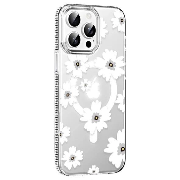 Joko Apple İphone 15 Pro Max Floral Magsafe Kapak - Beyaz ürün görseli 1
