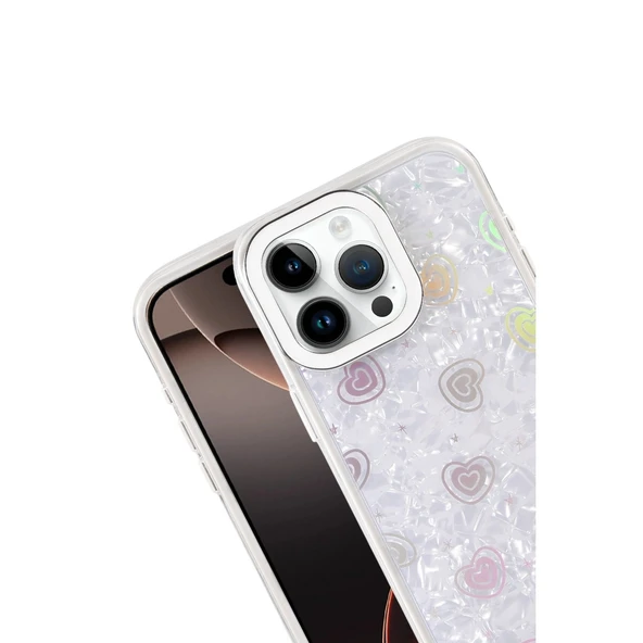 Apple İphone 15 Pro Lumi Desenli Kapak - Beyaz - Resim 2