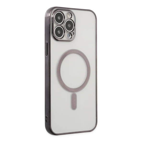 Apple İphone 14 Pro Kılıf Magneticsafe Lazer Silikon - Siyah ürün görseli 1