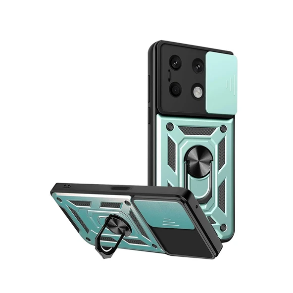 Xiaomi Redmi Note 13 4g Kılıf Pars Lens Yüzüklü Silikon - Yeşil ürün görseli 1