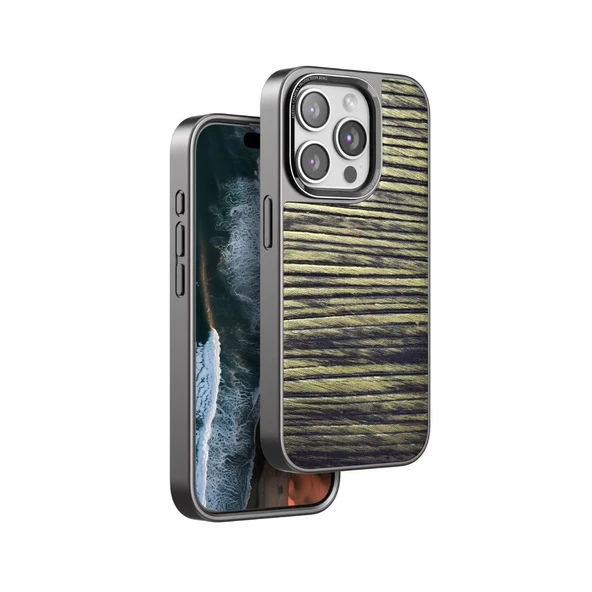 Venco Apple İphone 15 Pro Wave Kapak - Koyu Kahve ürün görseli 1