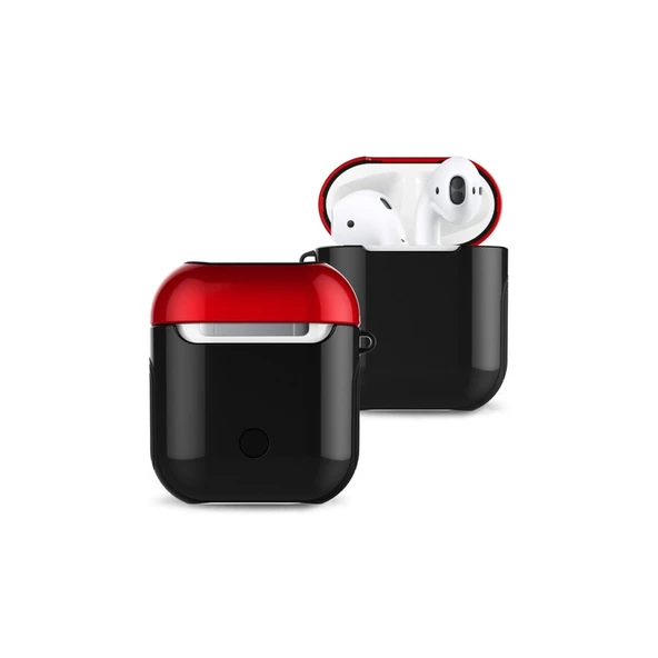 Apple Airpods 2 (2.nesil) 3in1 Kılıf - Siyah-kırmızı ürün görseli 1