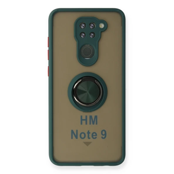 Xiaomi Redmi Note 9 Kılıf Montreal Yüzüklü Silikon Kapak - Yeşil ürün görseli 1